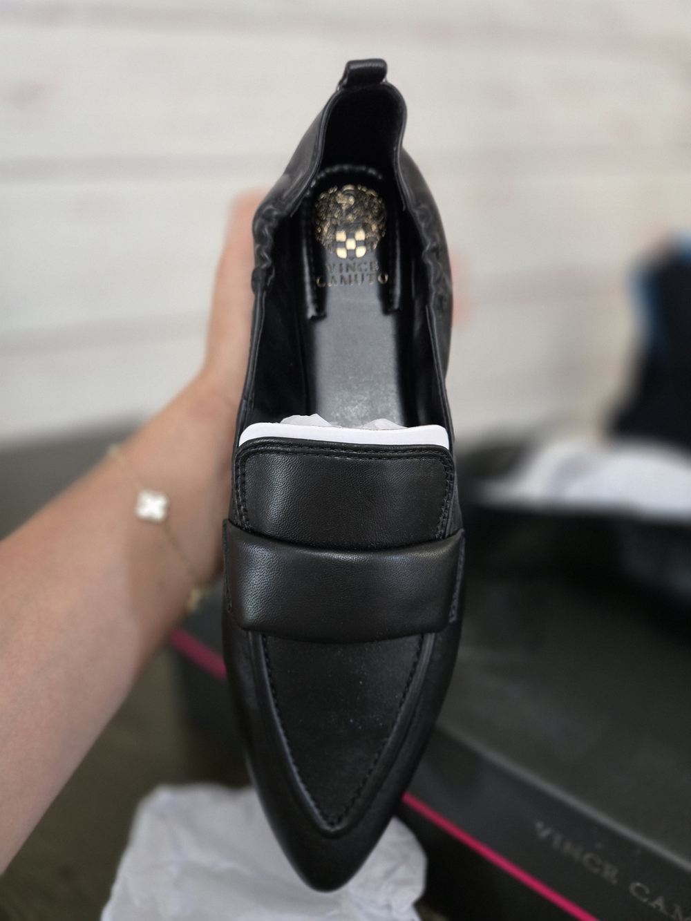 NWT Vince Camuto Azur Black Leather Loafers Flats Women's 8M - Picture 11 of 15